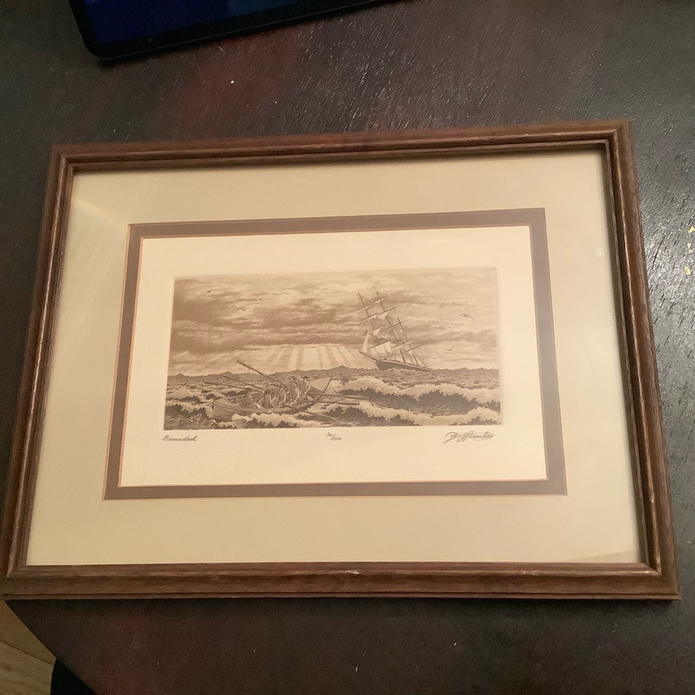 Nautical Block Print  Titled “Grounded”